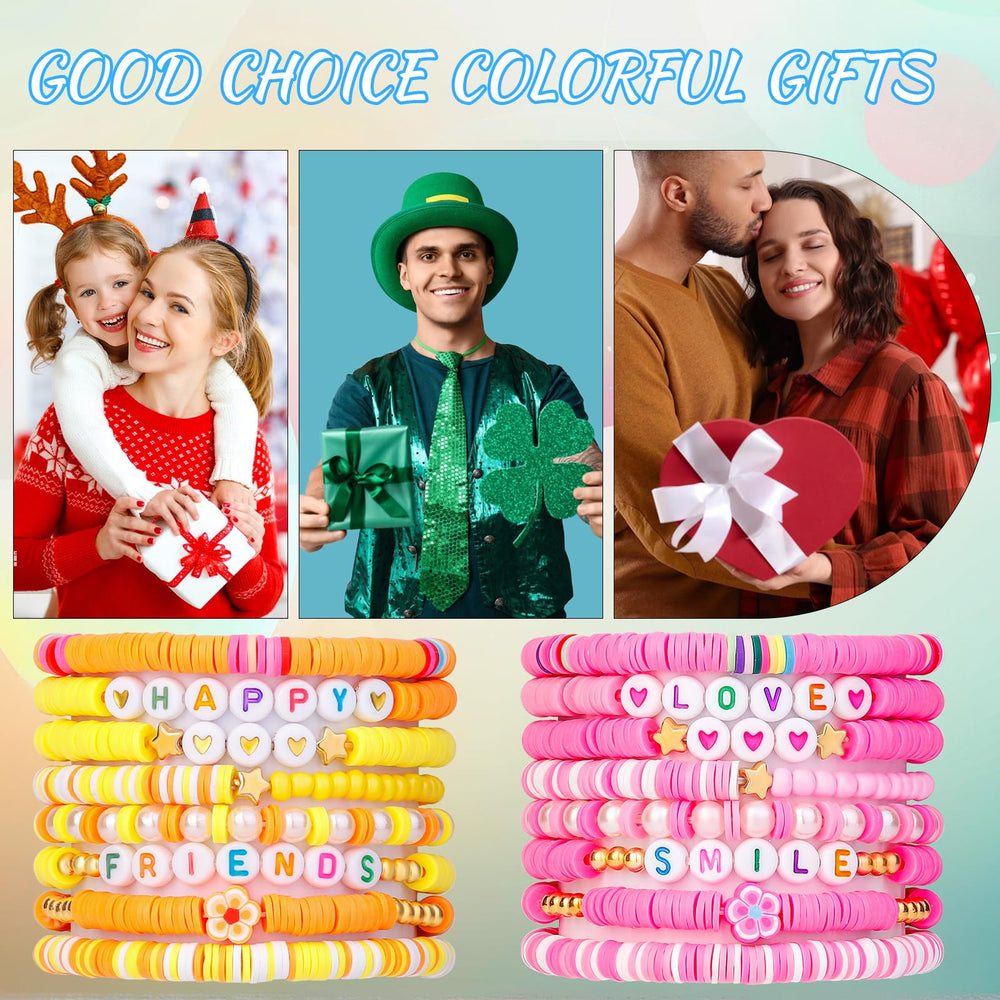 LUYI preppy beach-summer-look bracelets bring vibrant color to outfits.
