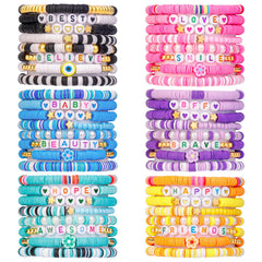 LUYI preppy bracelets with colorful clay beads for a beach-ready stack.