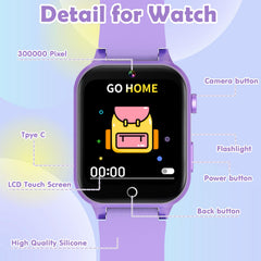 Luyiilo Kids Games Watch educational-functions purple with 26 games and learning tools.