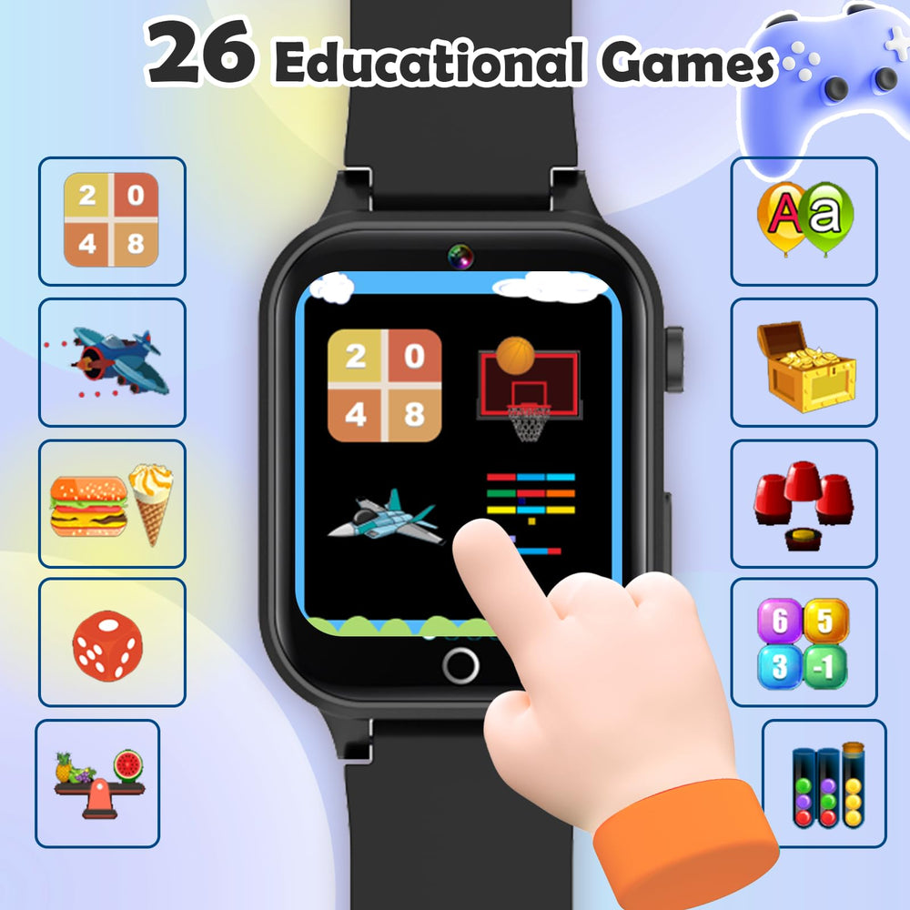 Luyiilo Kids Games Watch game play, 26 puzzles that entertain and teach.