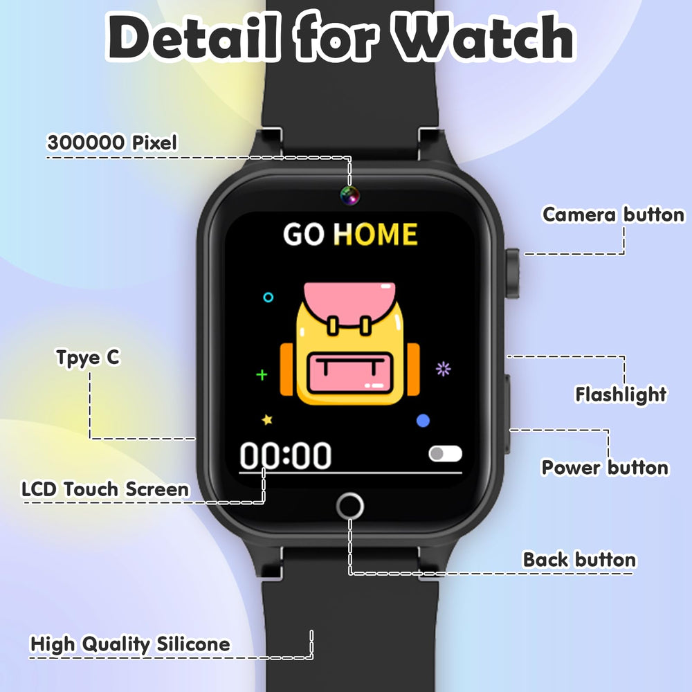 Luyiilo Kids Games Watch screen protection, tough film guards against daily bumps.
