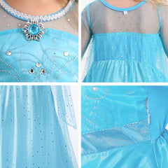 Luzlen blue gloves accent the costume for stage-ready outfits.