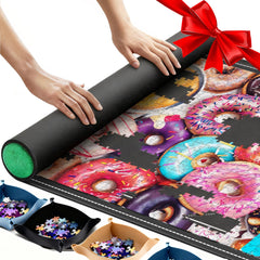 Lwoeo jigsaw puzzle mat roll-up 48x31 inches for easy storage and transport.