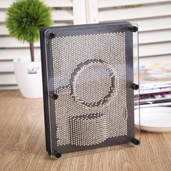 LXS 3D Pin Art Board, side view, flexible display for playful desk decor