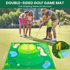 LYDARZ Battle Golf Set double-sided mat ready for golf or darts style play.