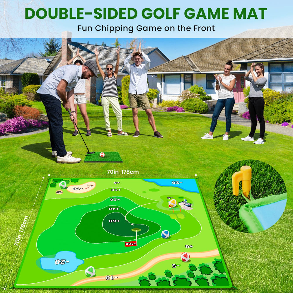 LYDARZ Golf Mats quickly setup for instant play sessions indoors.