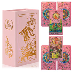 LYINGFISH tarot set for beginners with pink foil design, ideal for approachable readings