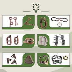LYiUP wooden metal puzzle collection challenges the mind at home.