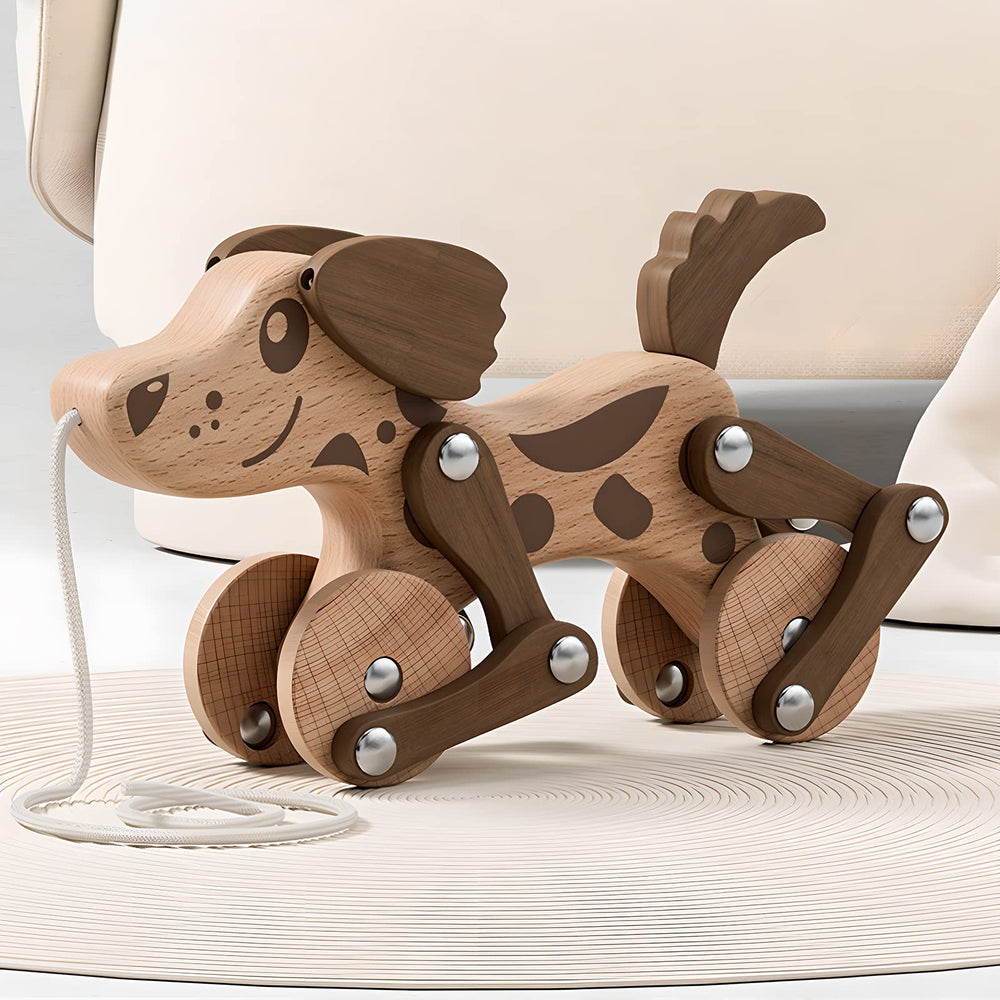 LKyoxs wooden walking puppy toy encourages toddlers to practice walking safely.