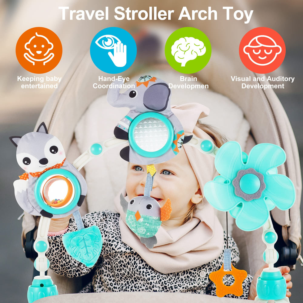 Lynncare arch toy featuring a teether for soothing relief during play.