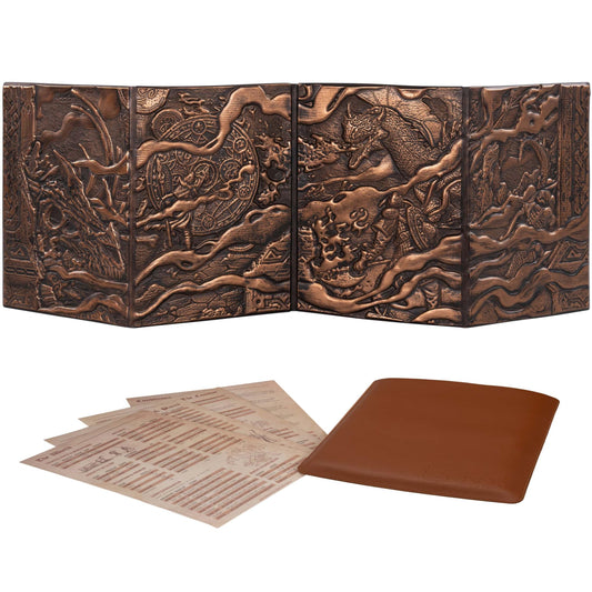 LYNX DND DM Screen with 3D faux leather for immersive gameplay
