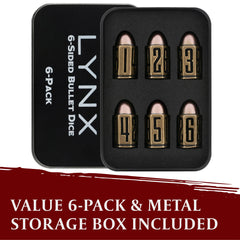 Lynx heavy brass dice in hand showcasing premium feel for game nights.
