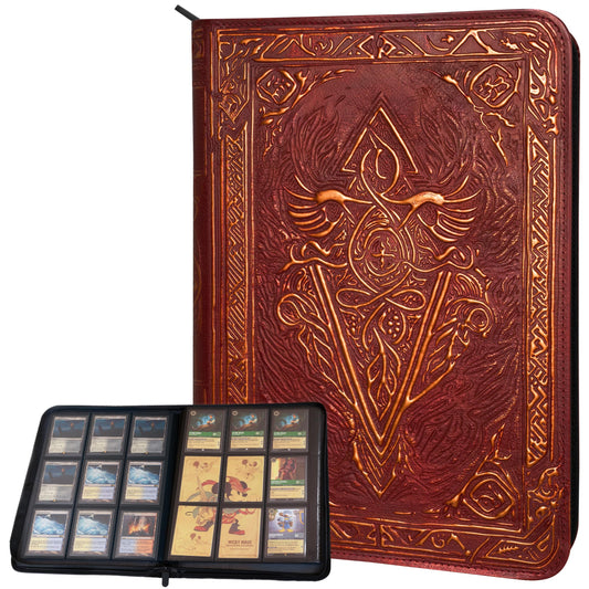 LYNX Trading Card Binder front cover with a 3D faux-leather spell design, ideal for display and protection.