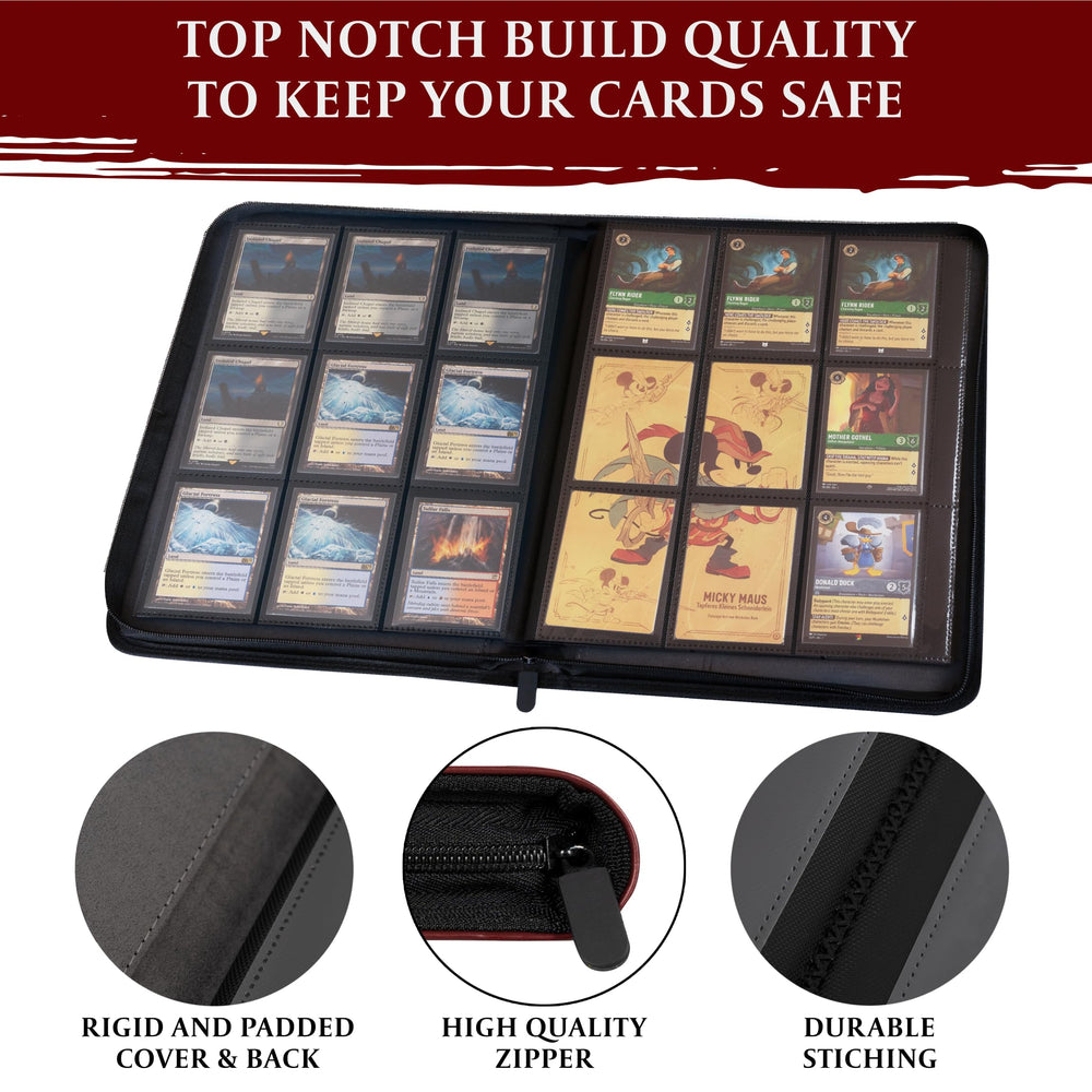 LYNX Trading Card Binder soft interior protects sleeved or unsleeved cards.