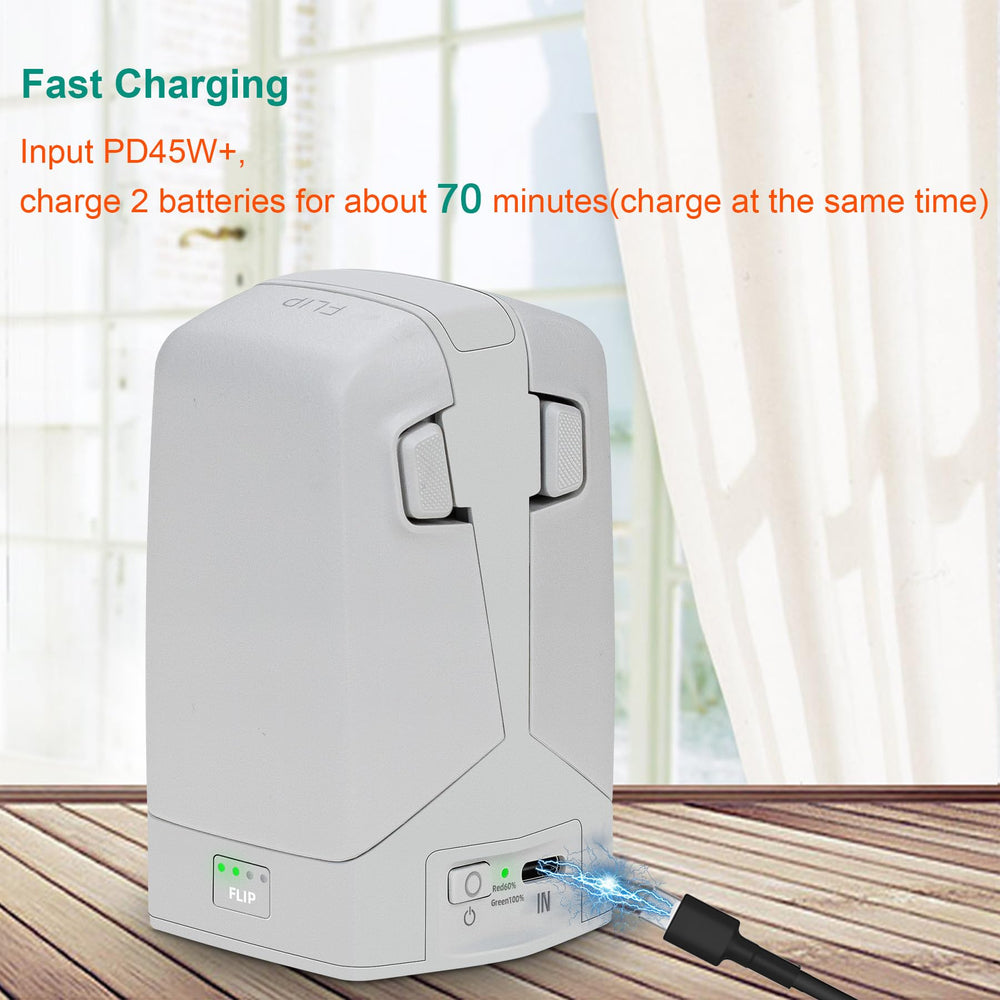 LYONGTECH 45W charger back view highlighting ports and cable routing