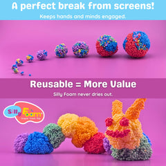 LYRK Collections Silly Foam sensory bin setup for calm hands-on exploration