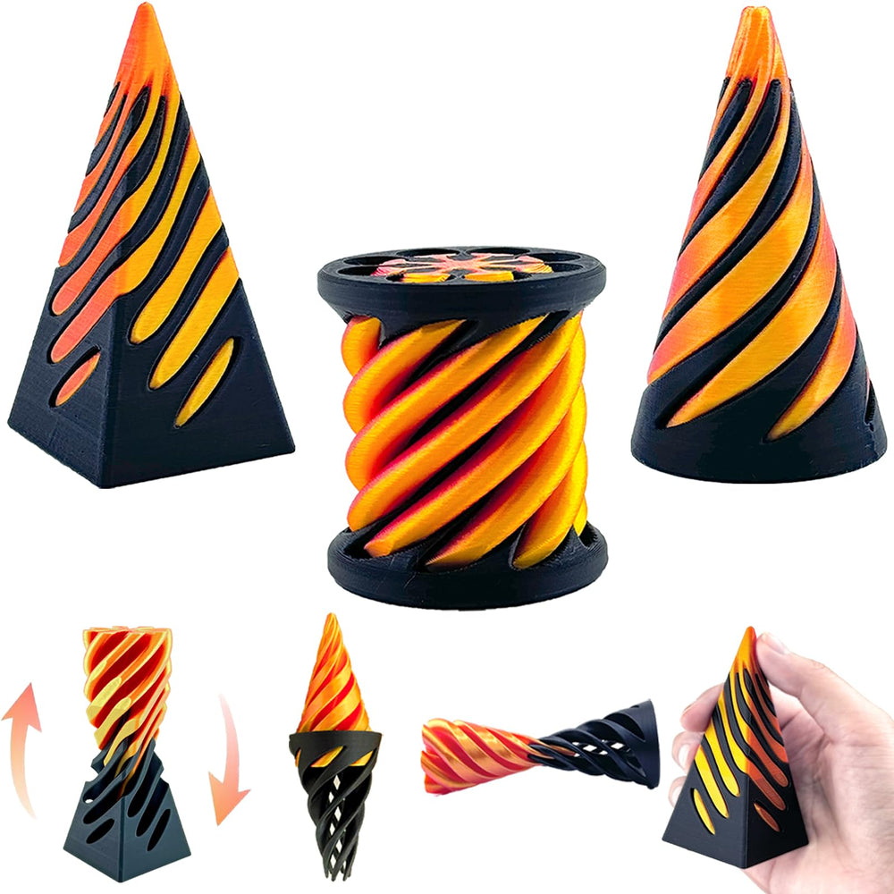 Lyzbbsoy Impossible Cone trio pack shown as tactile desk decor and play.