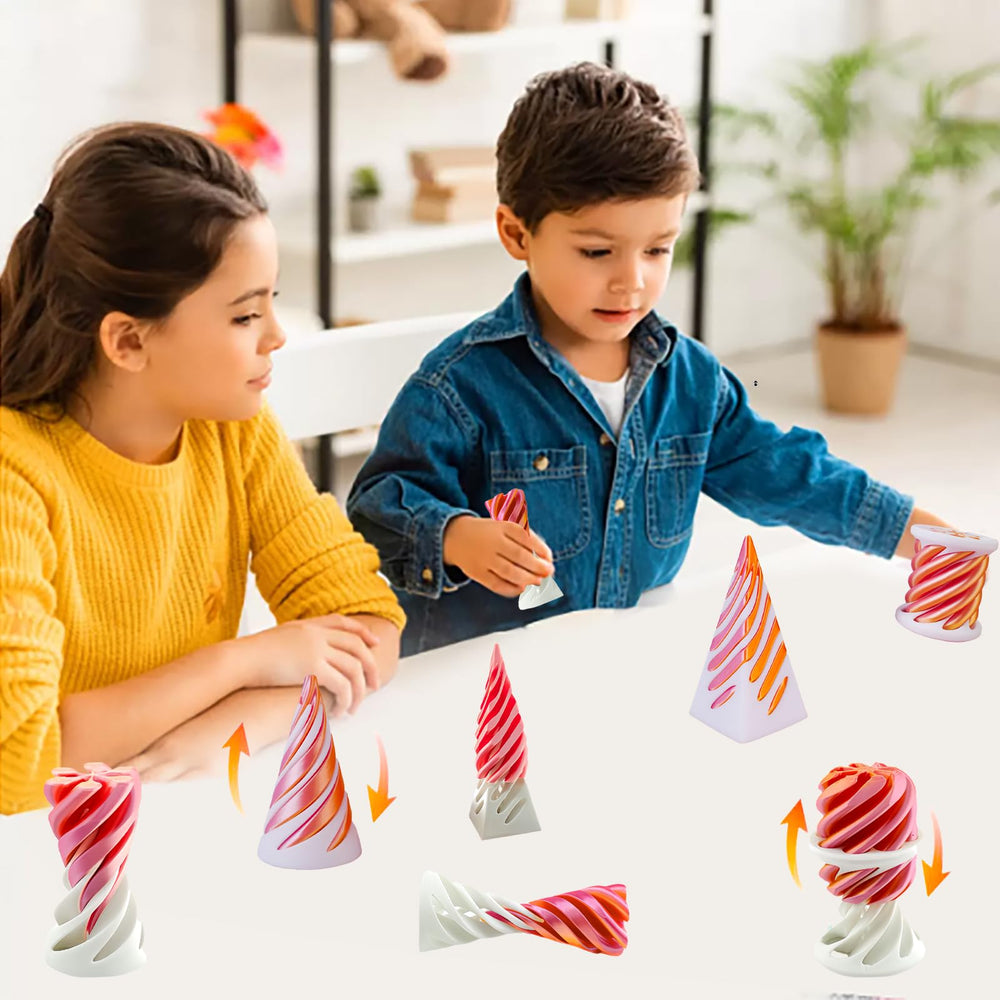 Lyzbbsoy spiral cone fidget toy side view highlights smooth handling.