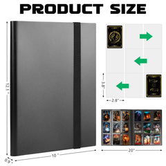 Lzerking black binder spine design for easy organization and stacking