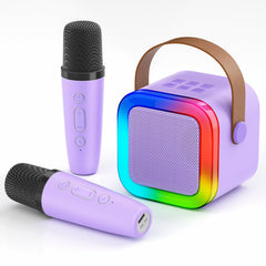 LZYOC mini karaoke machine for kids in purple, ideal for family sing-alongs and parties.