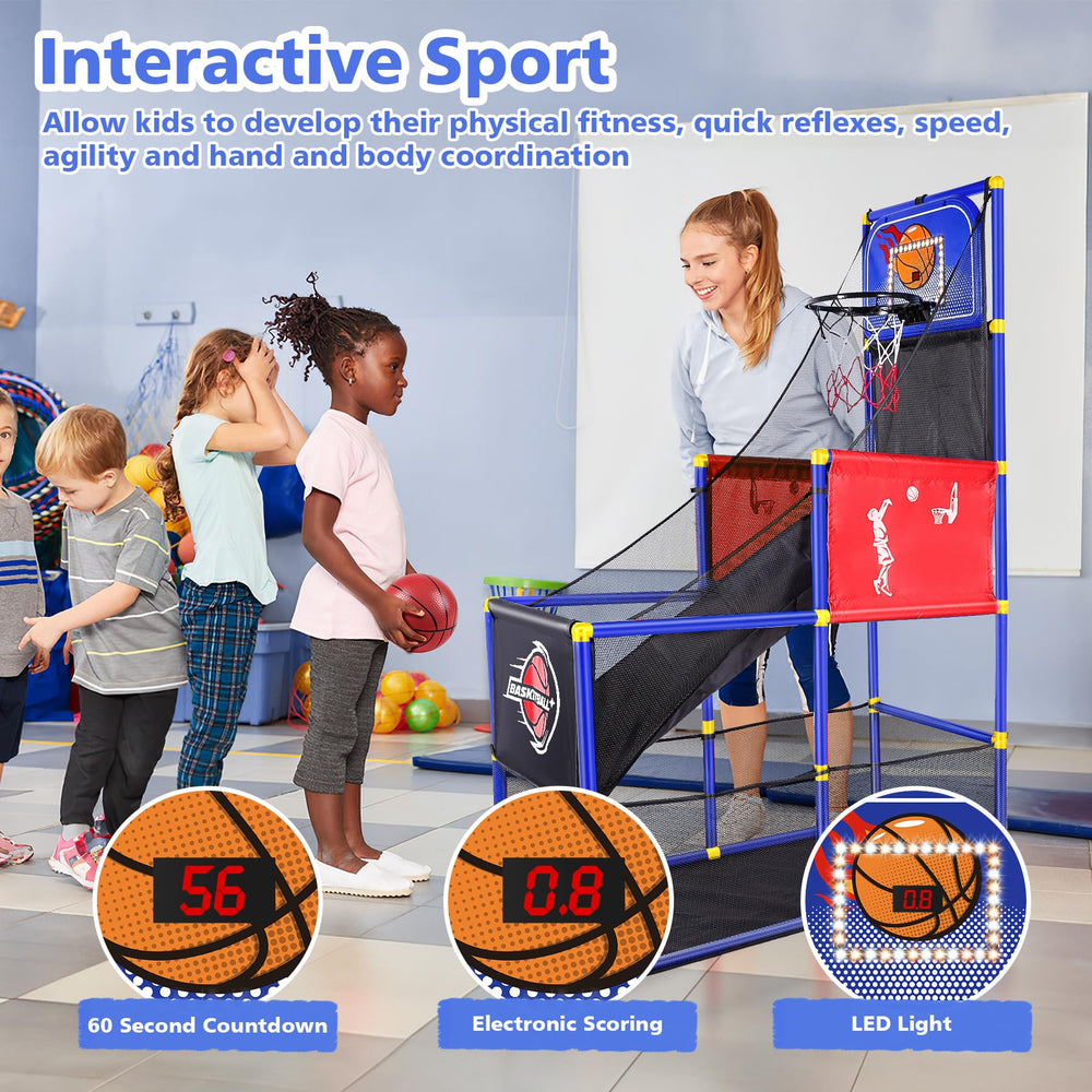 M SANMERSEN arcade set includes four lightweight mini basketballs