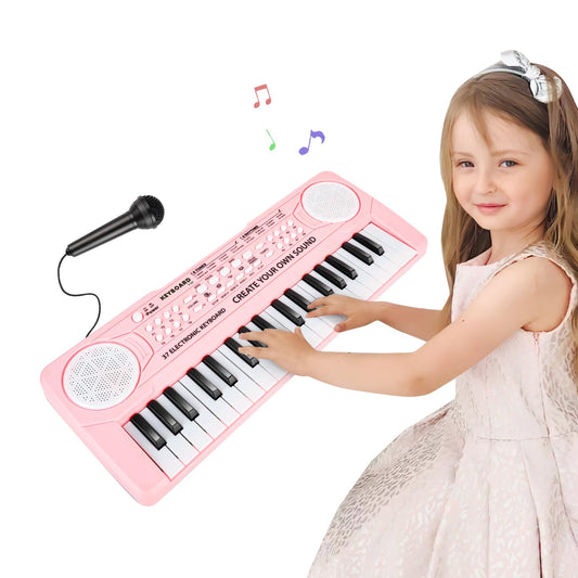 M SANMERSEN kids 37-keys pink piano for beginner musicians