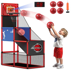 M SANMERSEN kids basketball hoop arcade with LED light for indoor play