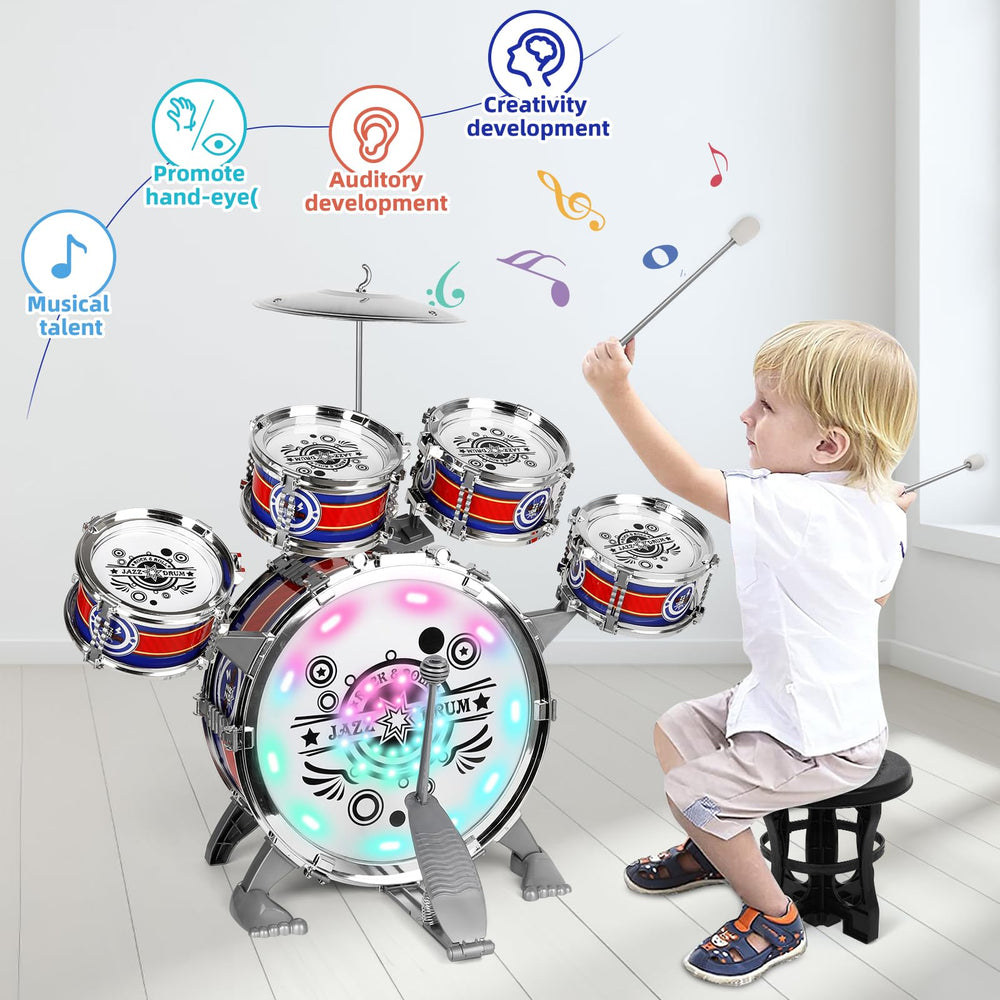 M SANMERSEN bass drum and small drums designed for safe beginner exploration.