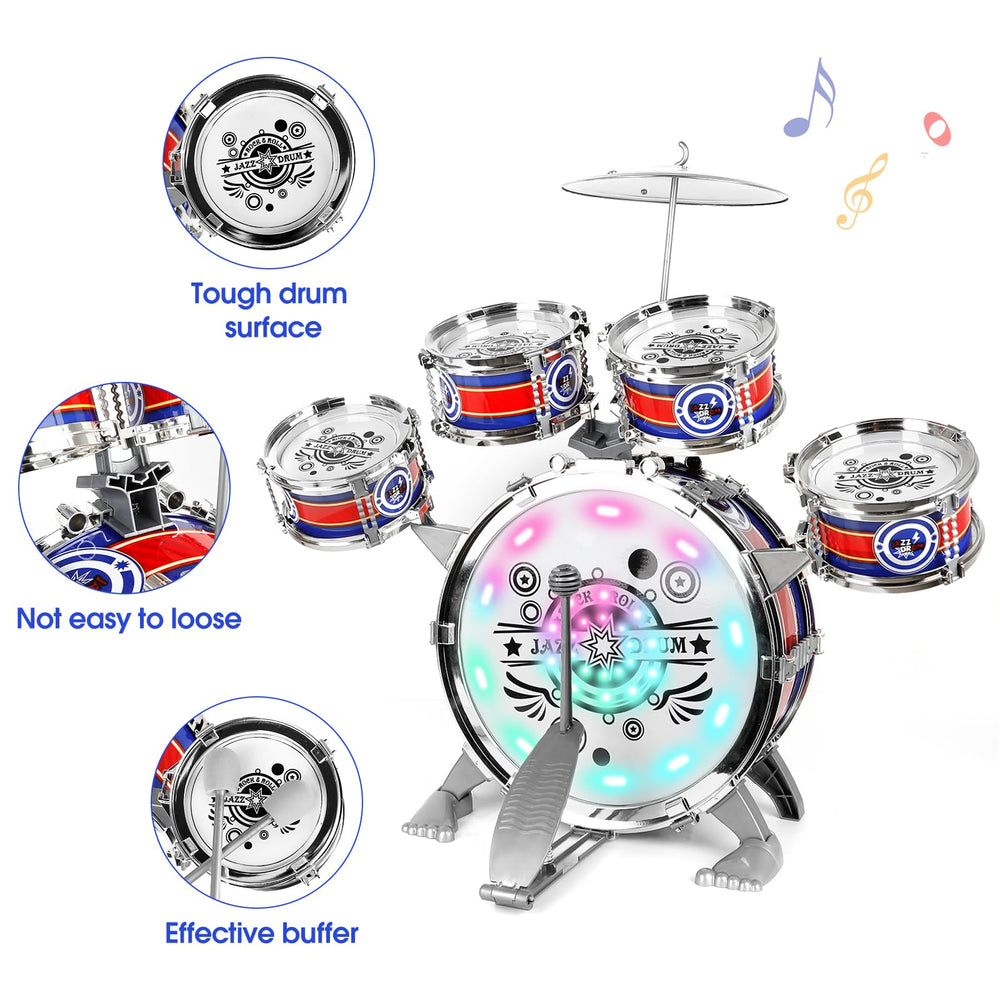 M SANMERSEN Kids Drum Set cymbal adding sparkle to playtime