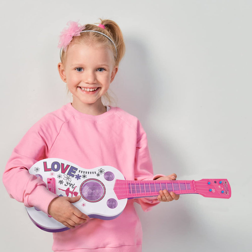 M SANMERSEN durable toy guitar stands up to playful learning sessions
