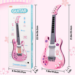 M SANMERSEN pink kid-friendly guitar back strap for easy carrying.