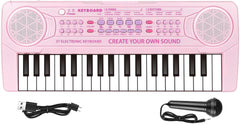 M SANMERSEN kids piano with 37 keys, compact beginner friendly instrument.