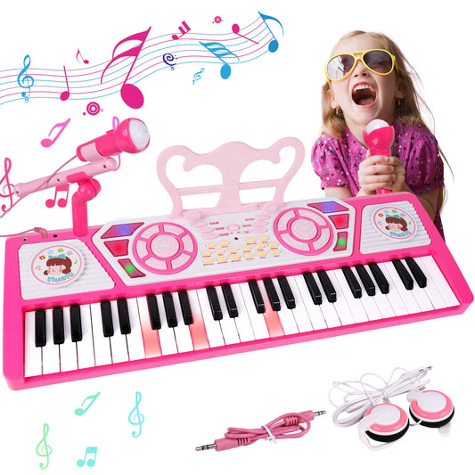M SANMERSEN Kids Piano 49 Keys front view for easy beginner learning