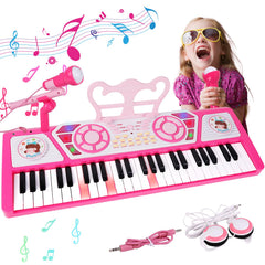 M SANMERSEN Kids Piano 49 Keys front view for easy beginner learning