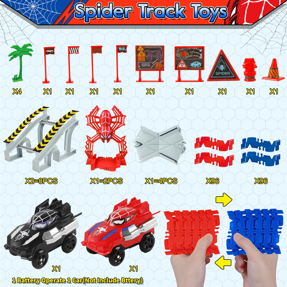 M SANMERSEN Spider Toys Track assembly fun promotes planning and problem solving.