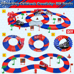 M SANMERSEN Spider Toys Track flexible pieces support unique layouts.