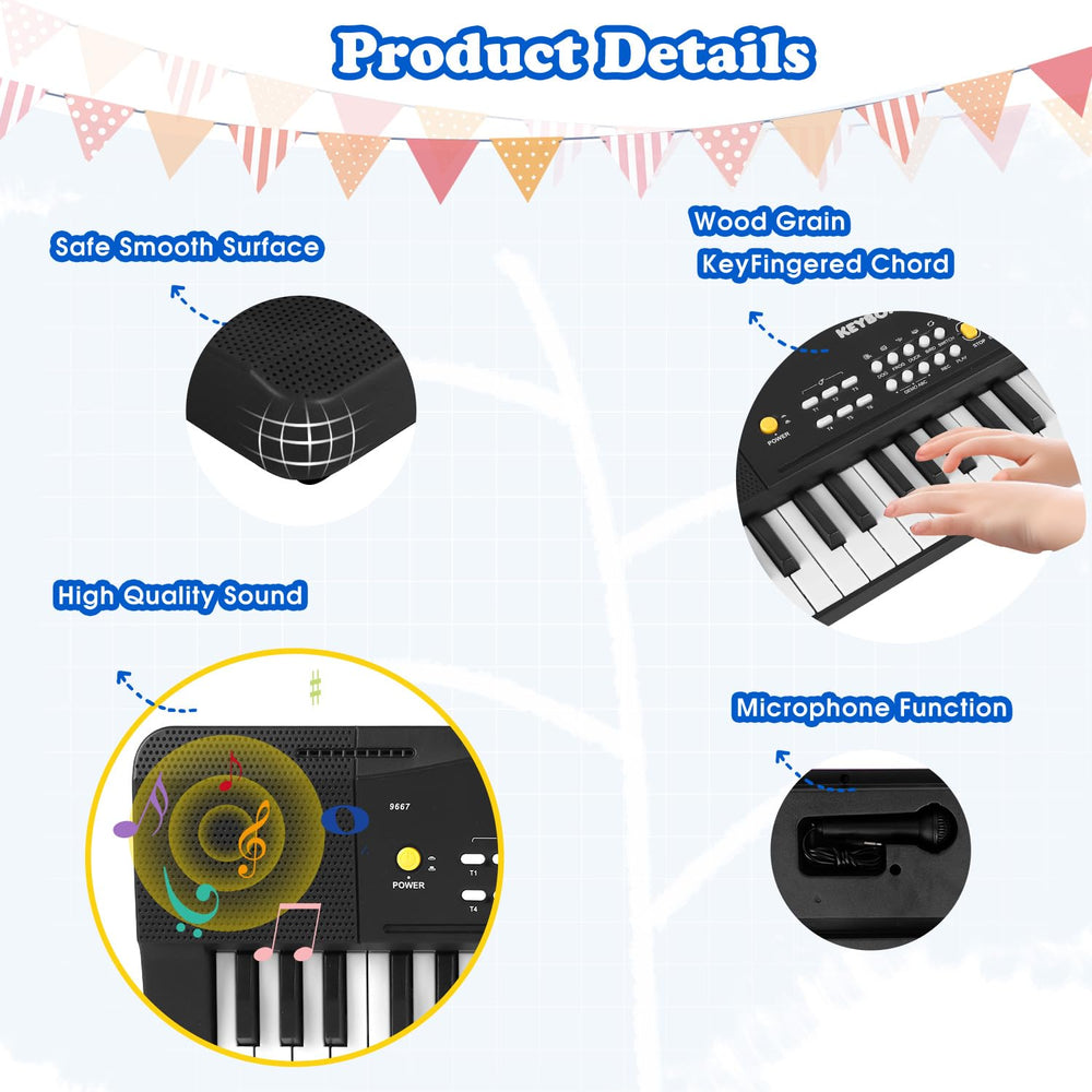 M SANMERSEN toy piano includes a microphone for singing along