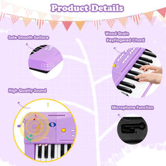 M SANMERSEN toy piano in compact portable size for easy transport.