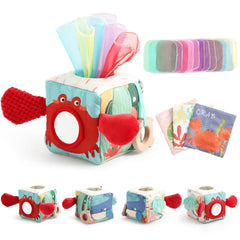 Macabaka ocean tissue box side view showcases engaging textures for early exploration.