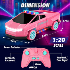 MACALOCA pink police RC truck with LED lights during a night race