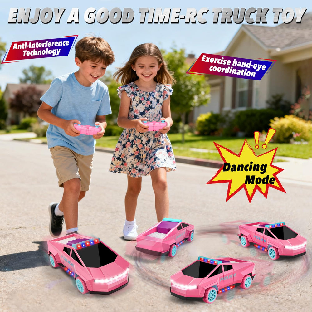 MACALOCA pink police RC truck on gift-ready packaging