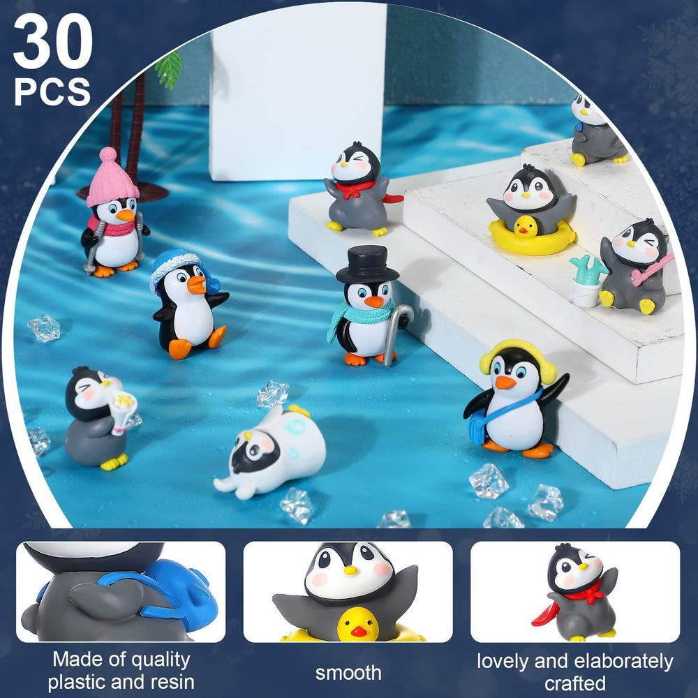 Macarrie penguin cake topper miniatures add whimsical charm to desserts.