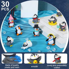 Macarrie penguin cake topper miniatures add whimsical charm to desserts.