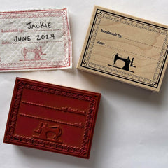 Madam Sew custom name stamp adds a durable touch to quilts