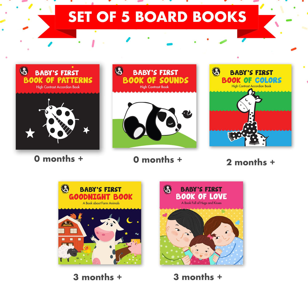 Madame Curie's Storyhouse board books in lively colors for sensory exploration and early language cues