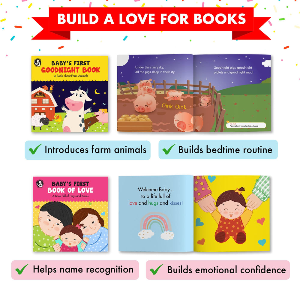 Madame Curie's Storyhouse colorful pages encourage little hands to explore and stack books safely