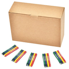 Madisi four-color crayons in red, green, blue, yellow for projects.