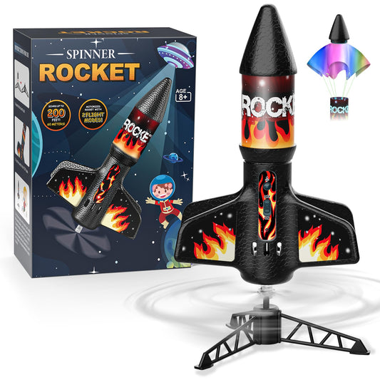 Mafbeanl rocket launcher for kids setup shows two height options for outdoor play safety.