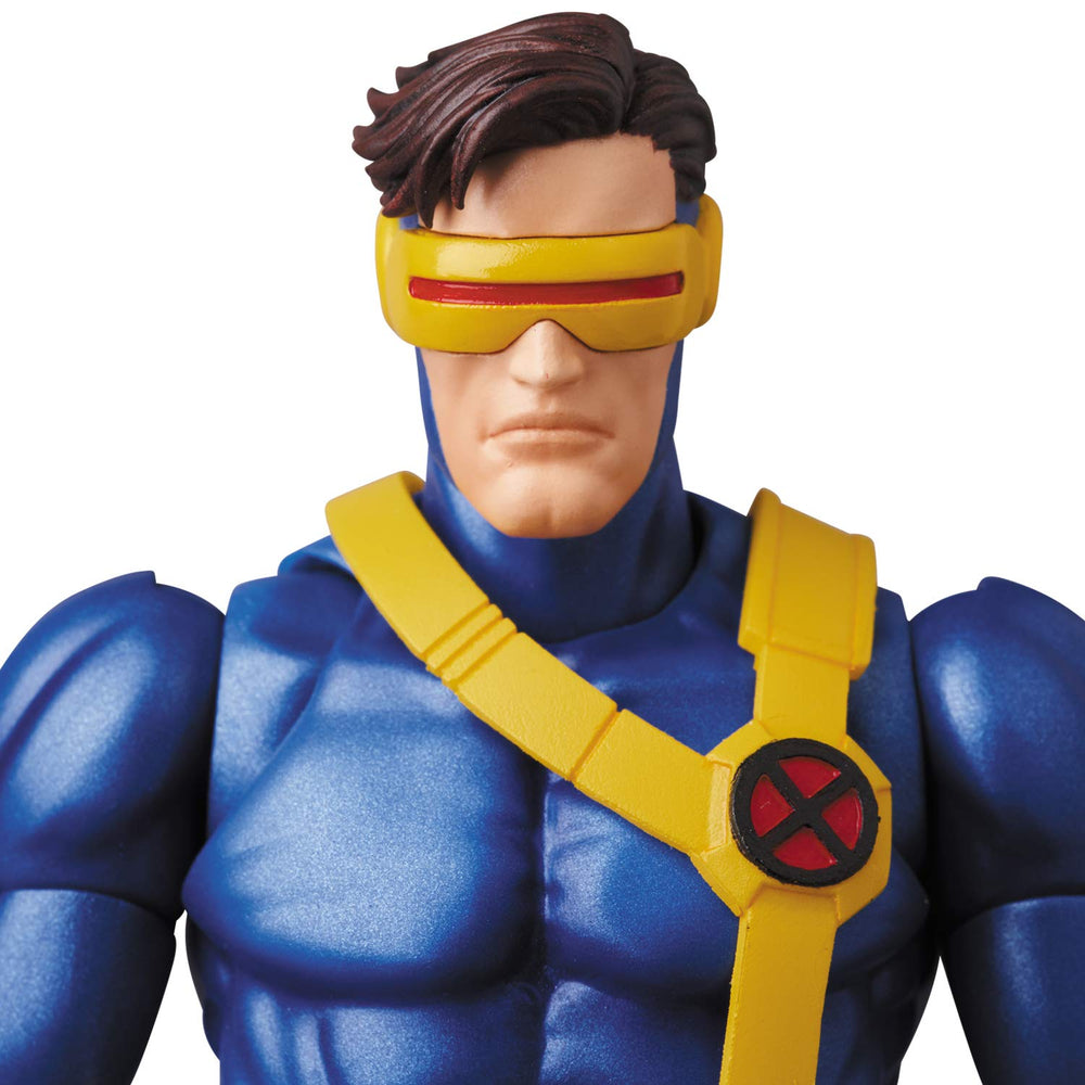 Mafex Cyclops figure stand included: stable display for shelves.
