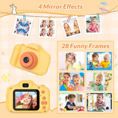 Mafiti Kids Camera orange display screen showcases vivid photos and videos.